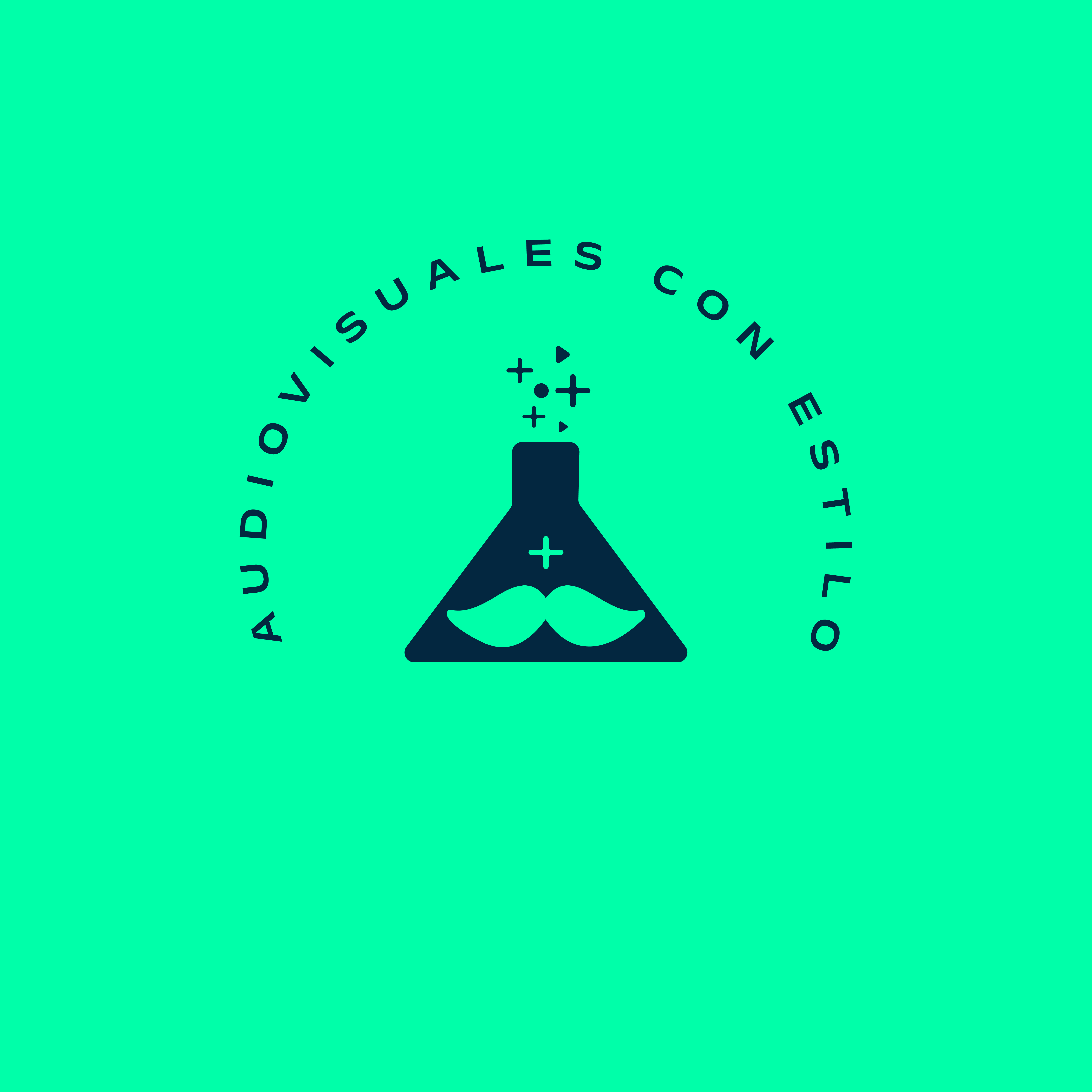 Versión sello circular con el texto Audiovisuales con estilo